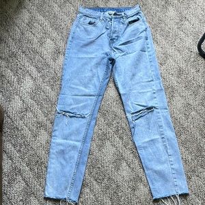 Light Blue High-Waisted Jeans from Princess Polly.